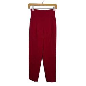 Vtg Red Pants Wool Balloon High Waist 4 Christmas Retro Tapered Valentine's